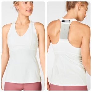 Fabletics Mila White Racerback Tank Top Small
